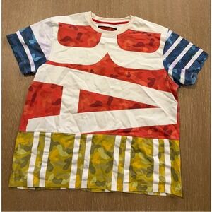 Bass by Ron Bass Shirt Mens XXL Allover Graphic Print Streetwear Neon Spell Out